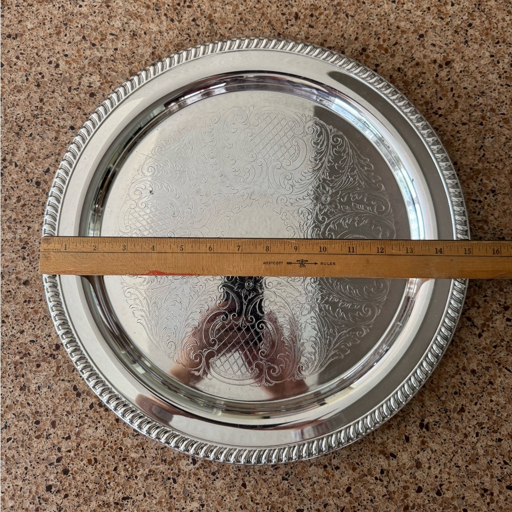 Vintage Leonard Silver 15” Silver Plated Serving Platter Large